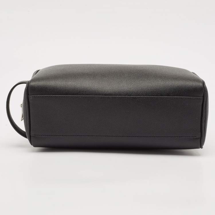 Pre Owned Saint Laurent Black Leather Grooming Case