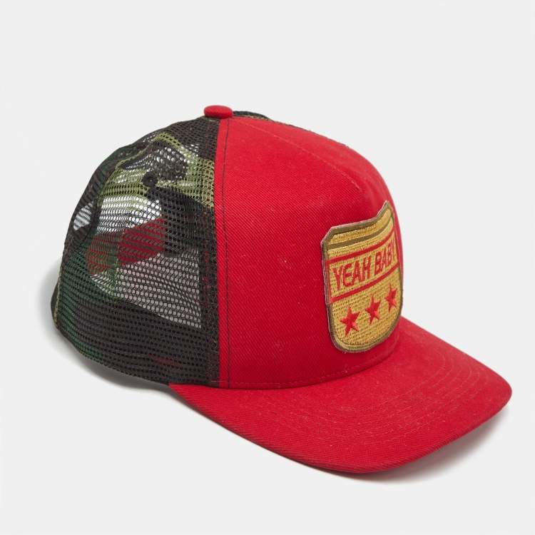 Saint Laurent Red Cotton Yeah Baby Trucker Cap Saint Laurent