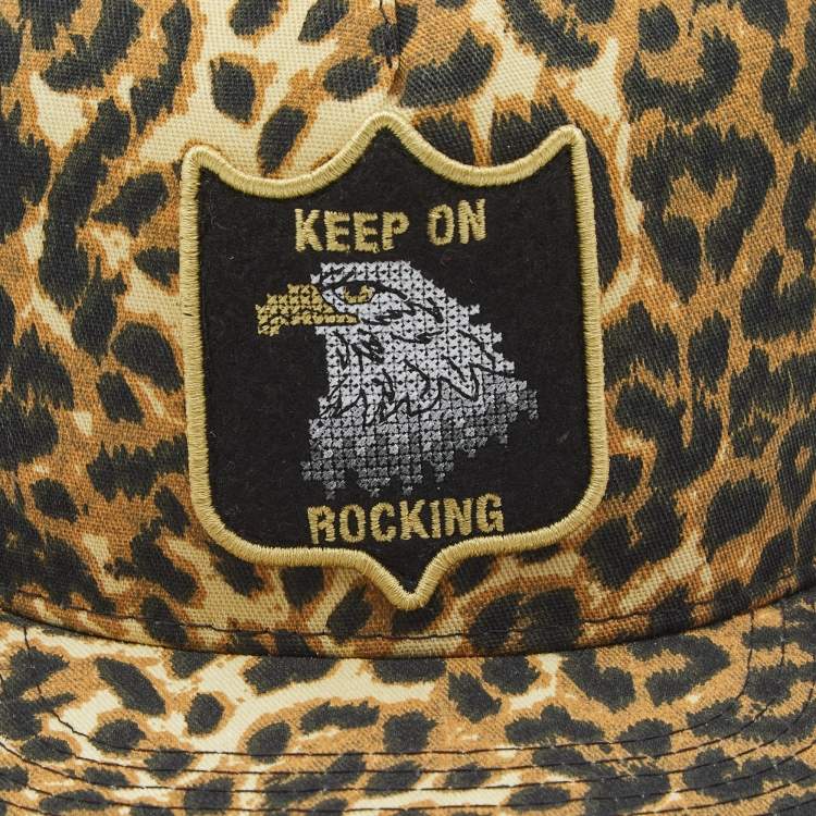 Pre Owned Saint Laurent Leopard Print Keep on Rocking Eagle Cap 