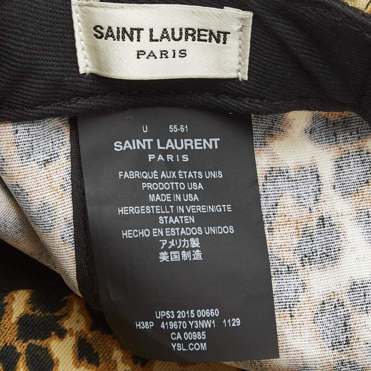 Pre Owned Saint Laurent Leopard Print Keep on Rocking Eagle Cap 