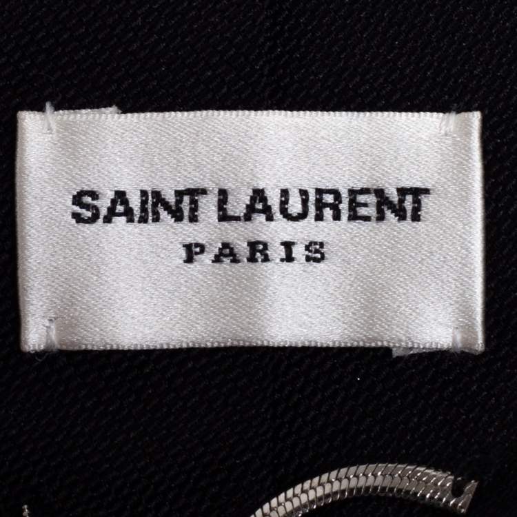 Pre Owned Saint Laurent Paris Black Silk Skinny Tie
