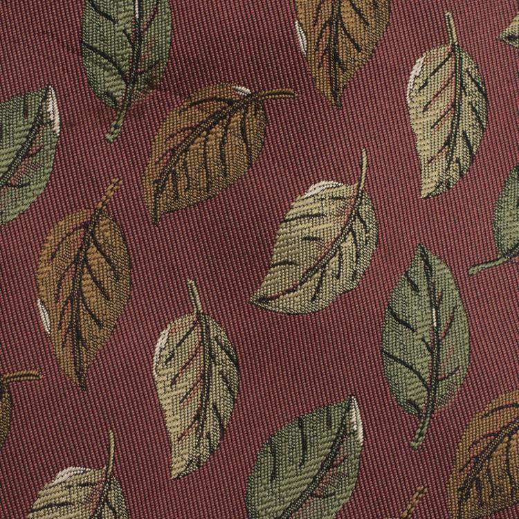 Pre Owned Saint Laurent Paris Metallic Pink Leaf Woven Silk Tie