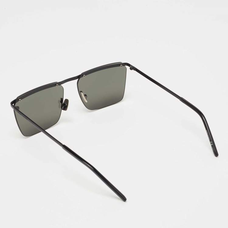 Pre Owned Saint Laurent Black/Grey SL243 New Wave Square Sunglasses