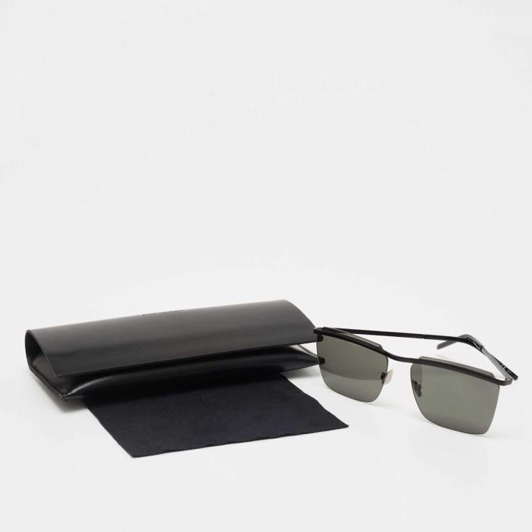 Pre Owned Saint Laurent Black/Grey SL243 New Wave Square Sunglasses