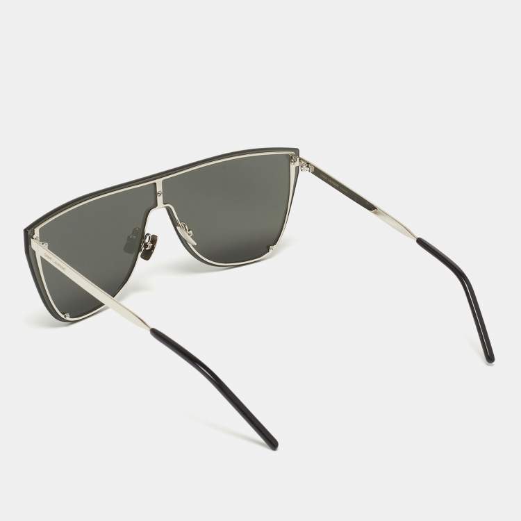 Pre Owned Saint Laurent Black SL-1 B Mask Shield Sunglasses