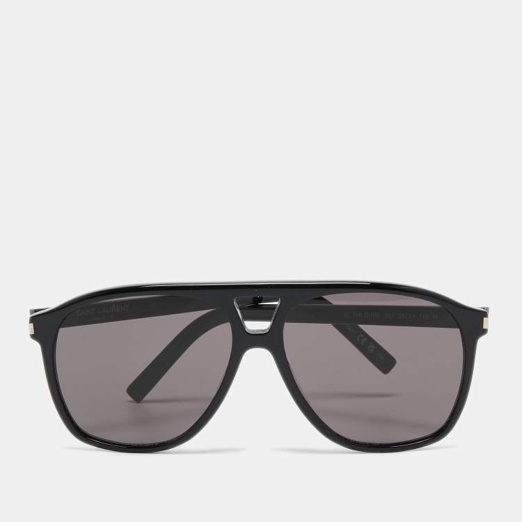 Pre Owned Saint Laurent Black SL596 Dune Aviator Sunglasses