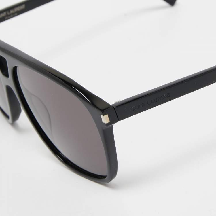 Pre Owned Saint Laurent Black SL596 Dune Aviator Sunglasses