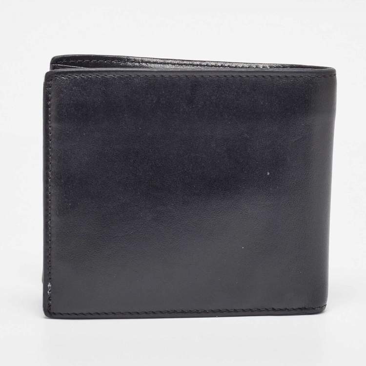 Pre Owned Saint Laurent Black Leather Lightning Bolt Bifold Wallet