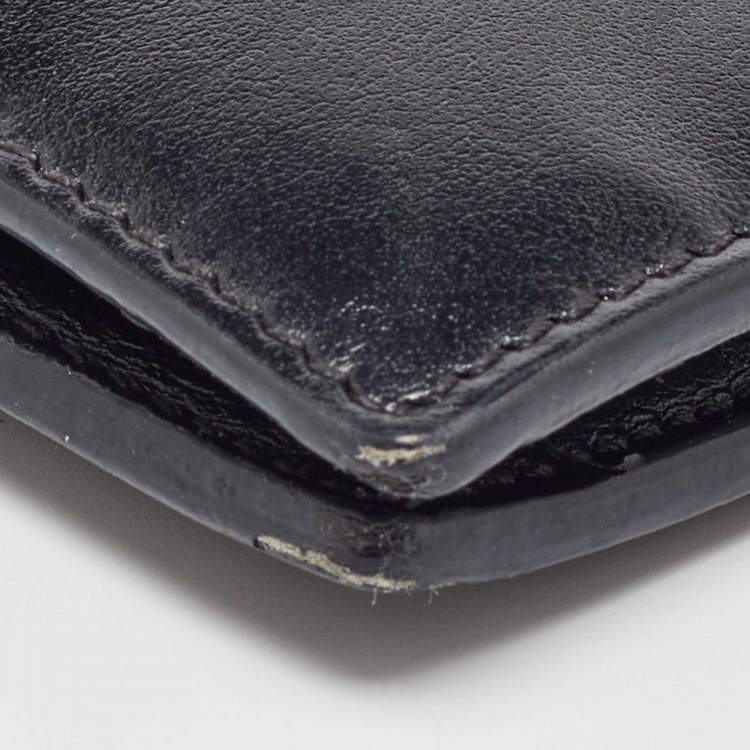 Pre Owned Saint Laurent Black Leather Lightning Bolt Bifold Wallet