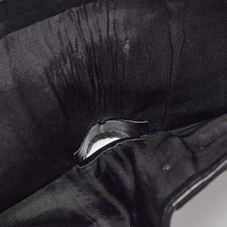 Pre Owned Saint Laurent Black Leather Lightning Bolt Bifold Wallet