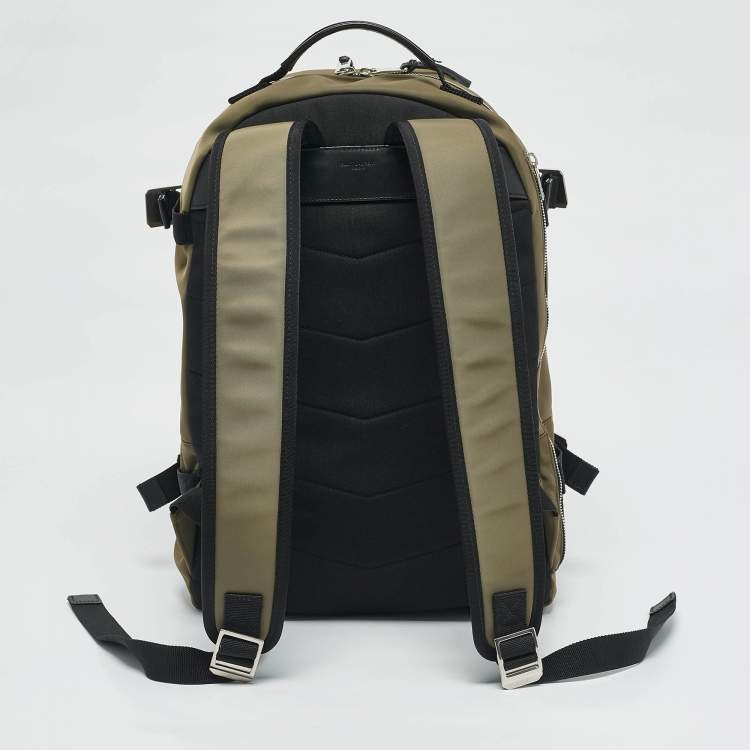 Pre Owned Saint Laurent Army Green/Black Nylon Backpack