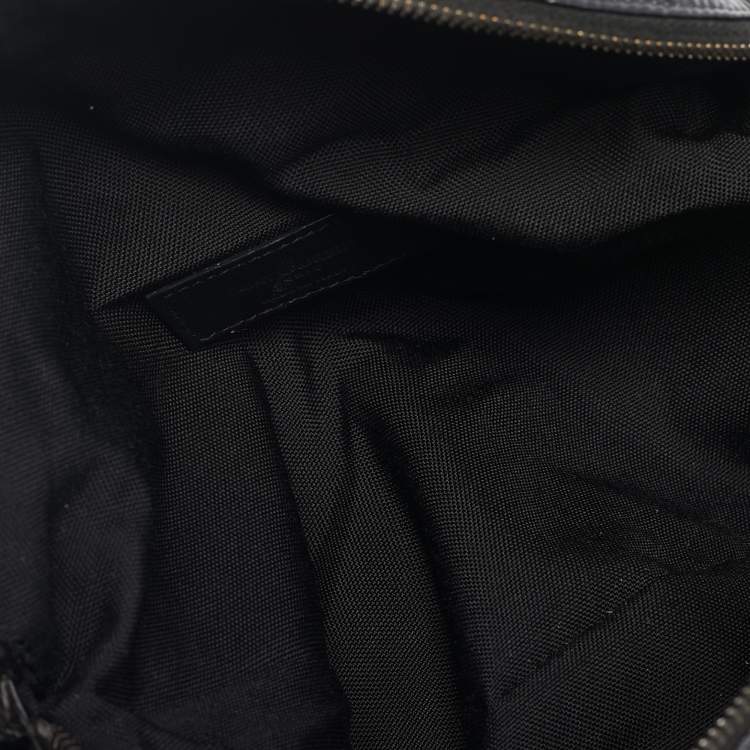 Pre Owned Saint Laurent Black Nylon Logo Belt Bag