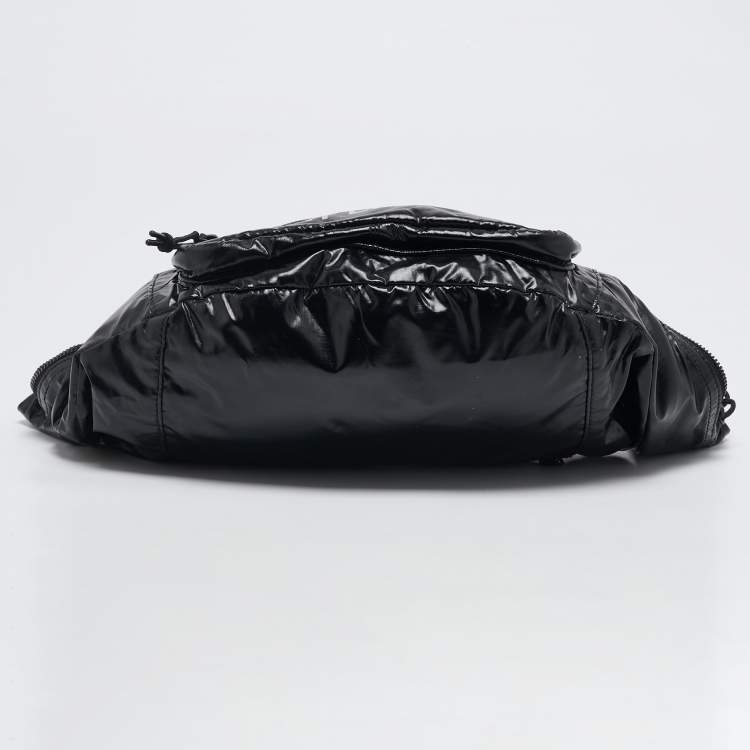 Pre Owned Saint Laurent Black Nylon Logo Belt Bag
