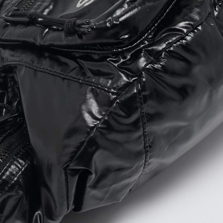 Pre Owned Saint Laurent Black Nylon Logo Belt Bag