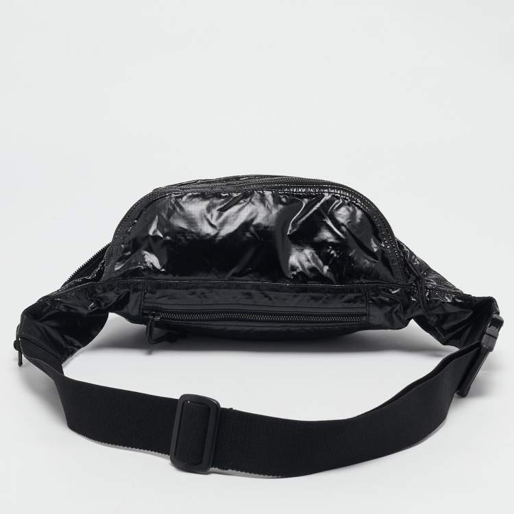 Pre Owned Saint Laurent Black Nylon Logo Belt Bag