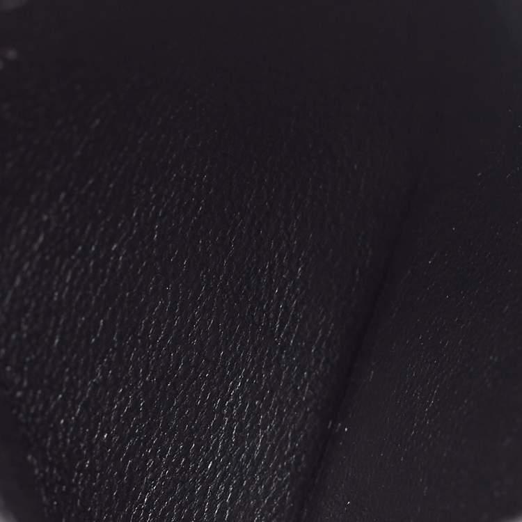 Pre Owned Saint Laurent Black Leather Monogram Card Case