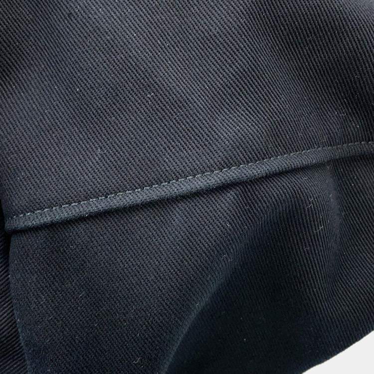 Pre Owned Saint Laurent Paris Rive Gauche Logo Sling Bag Black/White Canvas