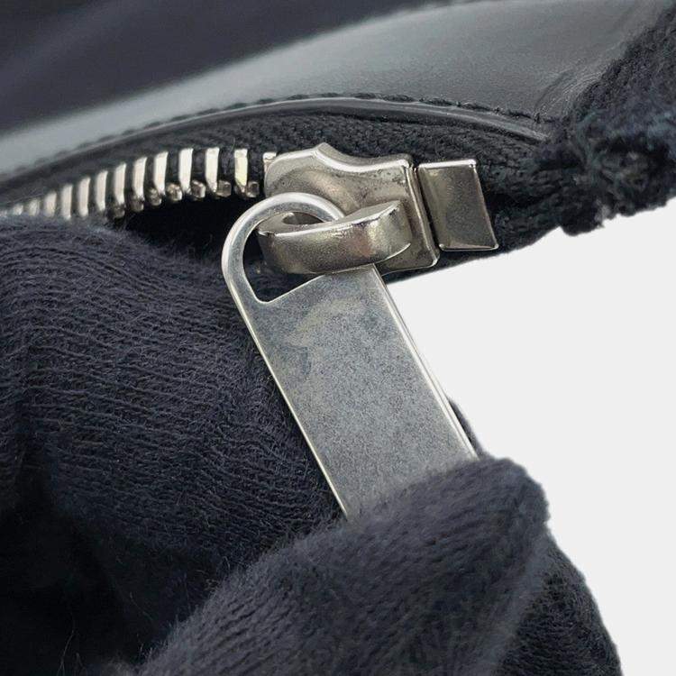 Pre Owned Saint Laurent Paris Rive Gauche Logo Sling Bag Black/White Canvas