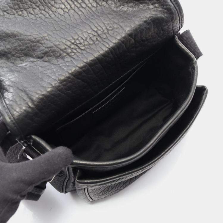 Pre Owned حقيبة كتف سان لوران باريس نيكي جلد أسود صغيرة