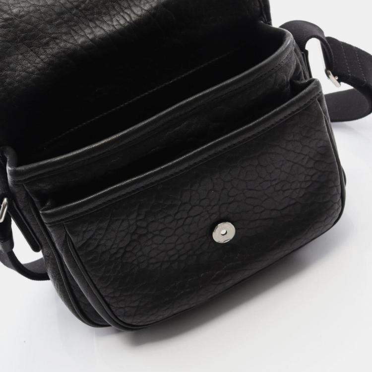 Pre Owned حقيبة كتف سان لوران باريس نيكي جلد أسود صغيرة