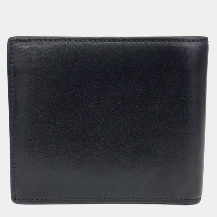 Pre Owned Saint Laurent Paris Black Leather Tiny Monogram Bifold Wallet