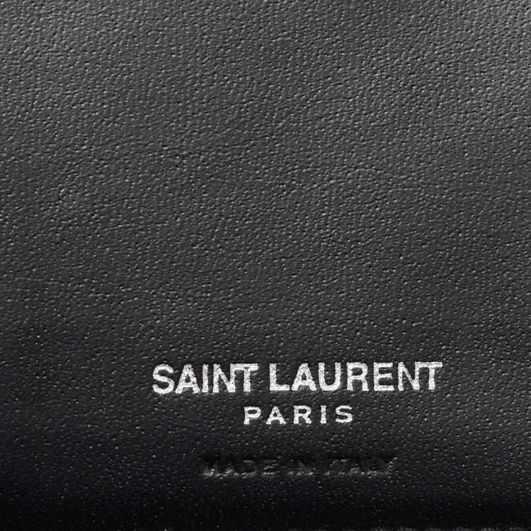 مملوكة مسبقًا Saint Laurent Tiny Cassandre Black Leather Card Holder