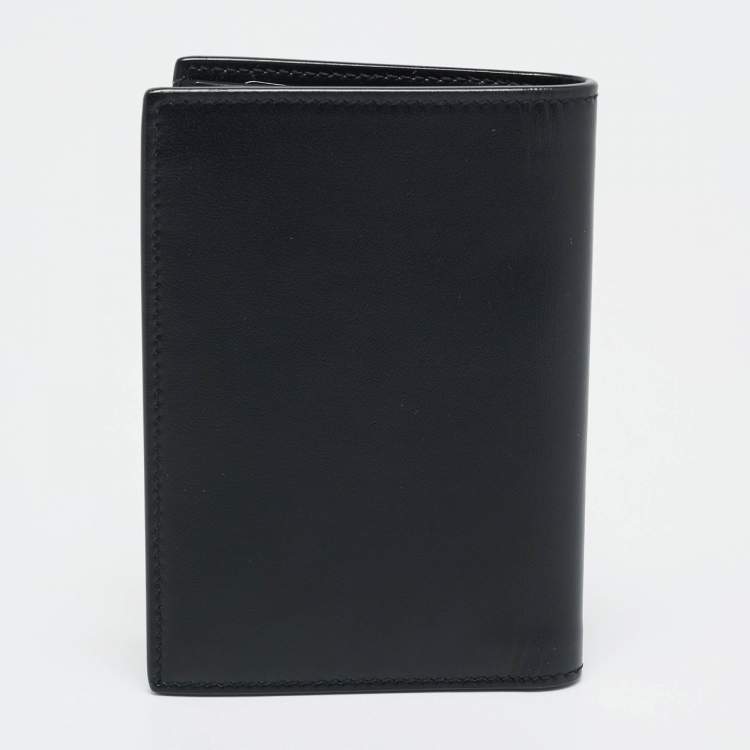مملوكة مسبقًا Saint Laurent Tiny Cassandre Black Leather Card Holder