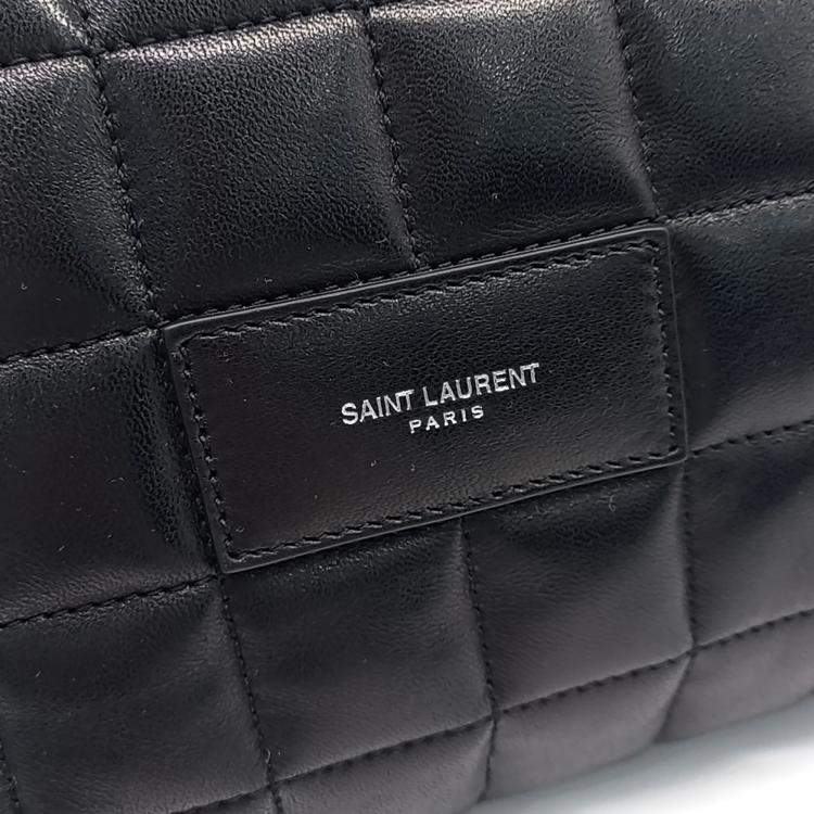 Pre Owned Saint Laurent Paris Black Leather Le Tuc Crossbody Bag