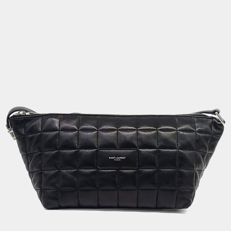 Pre Owned Saint Laurent Paris Black Leather Le Tuc Crossbody Bag