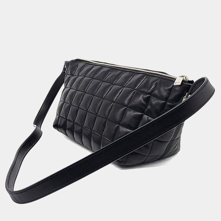 Pre Owned Saint Laurent Paris Black Leather Le Tuc Crossbody Bag