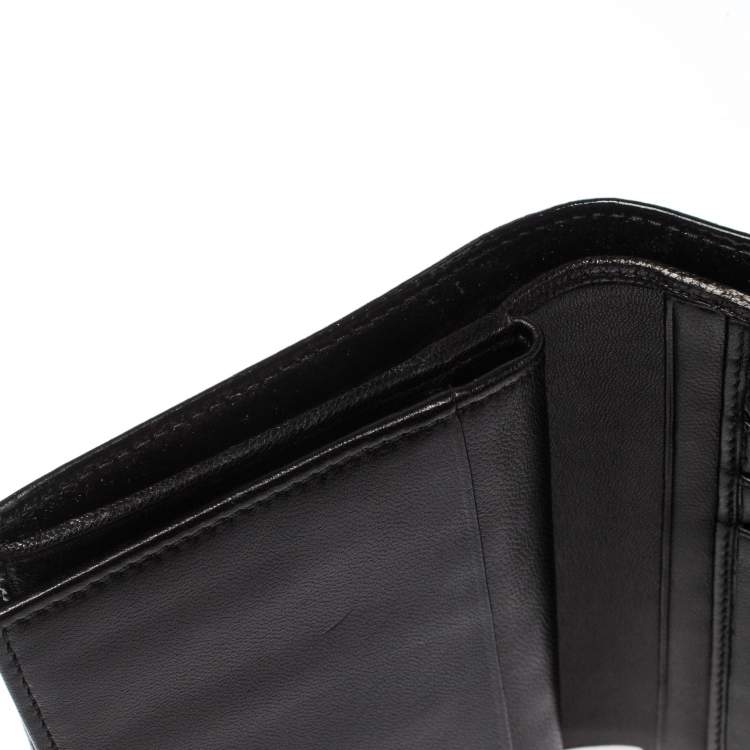 Pre Owned Saint Laurent Paris Black Patent Leather Bifold Wallet