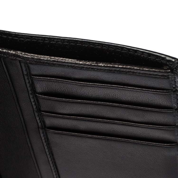 Pre Owned Saint Laurent Paris Black Patent Leather Bifold Wallet