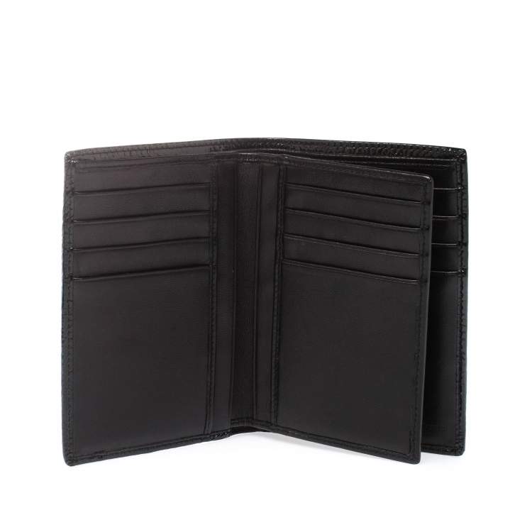 Pre Owned Saint Laurent Paris Black Patent Leather Bifold Wallet