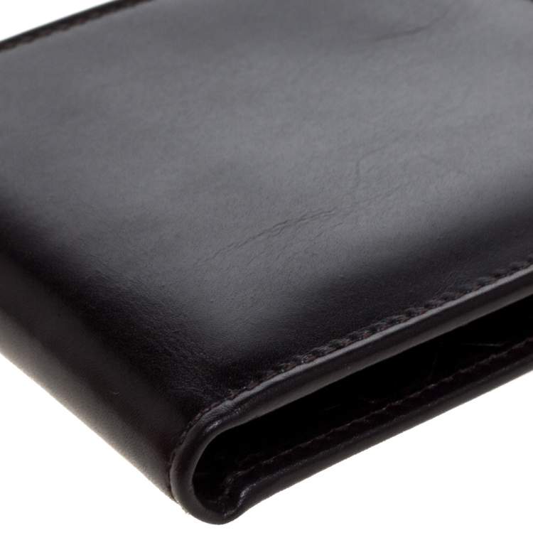 Pre Owned Saint Laurent Dark Chocolate Leather Bifold Wallet