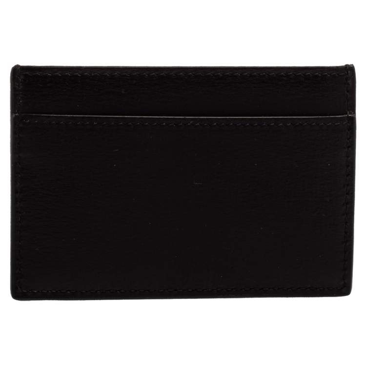 Pre Owned Saint Laurent Paris Black Leather Card Case