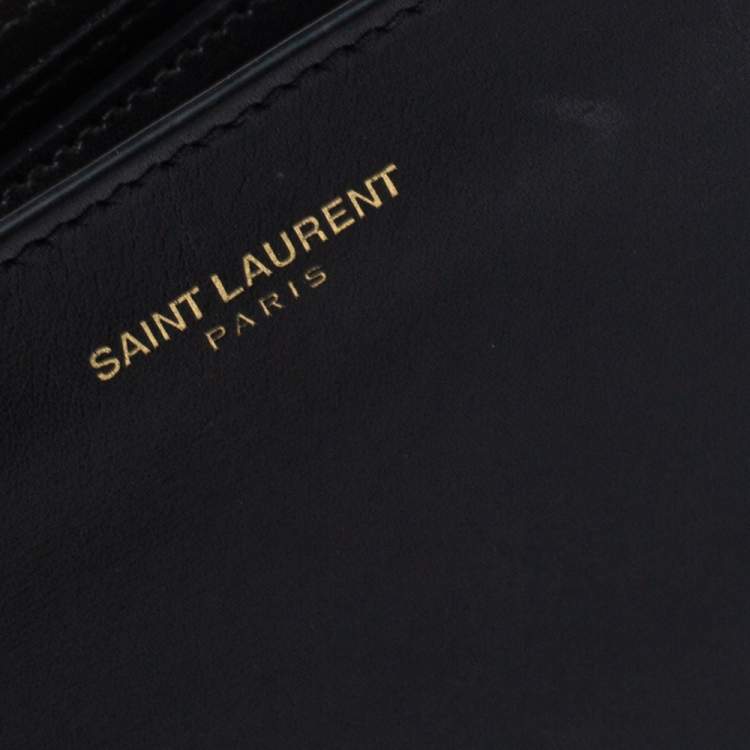 Pre Owned Saint Laurent Black Leather Bifold Wallet
