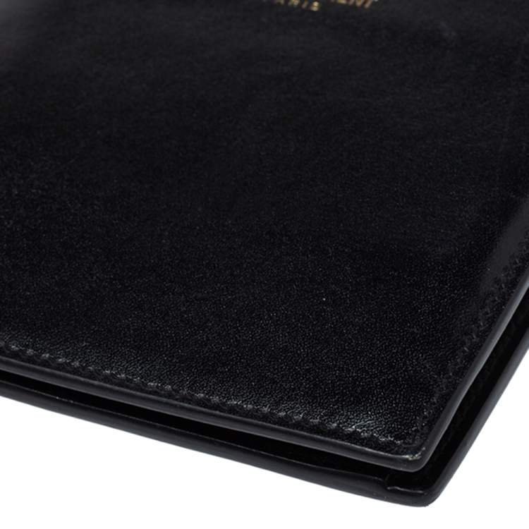 Pre Owned Saint Laurent Black Leather Bifold Wallet