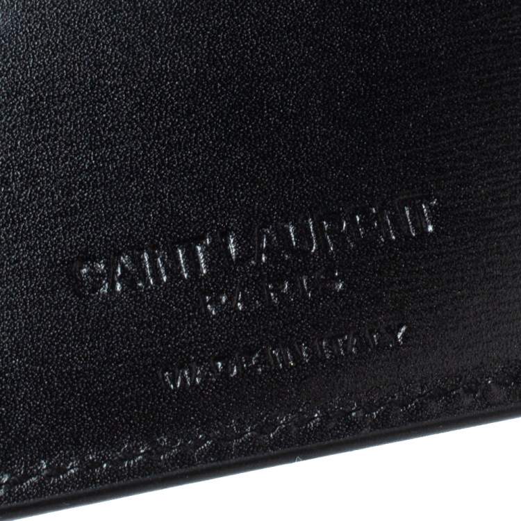 Pre Owned Saint Laurent Black Leather Bifold Wallet