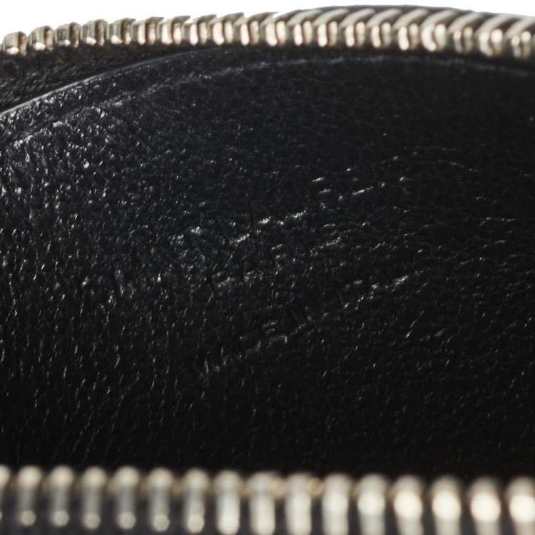 Pre Owned Saint Laurent Paris Black Leather Zip Card Holder 