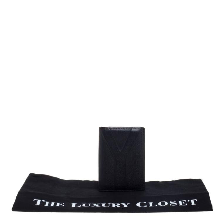 Pre Owned Saint Laurent Black Leather Bifold Wallet