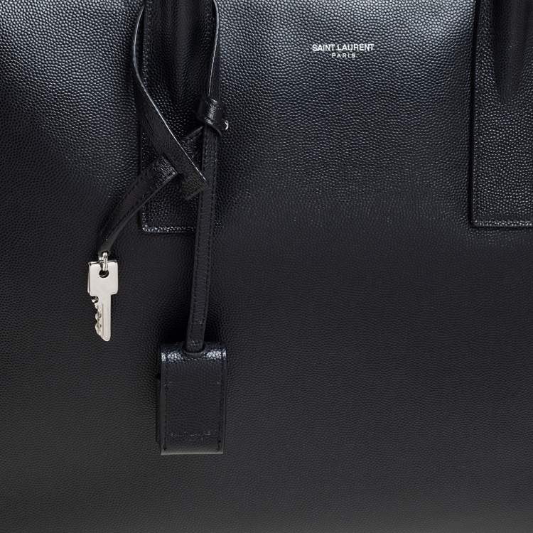Pre Owned Saint Laurent Black Leather Museum Briefcase