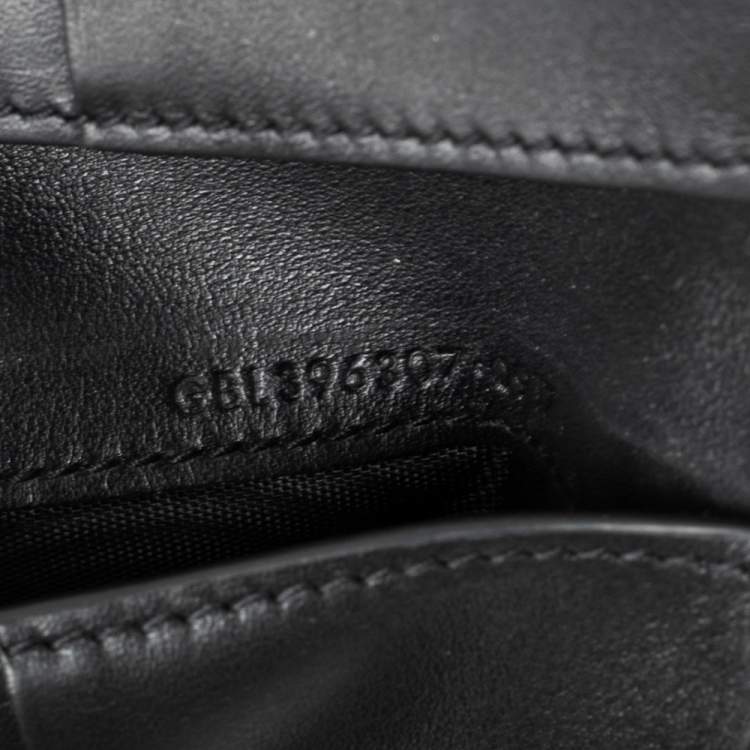 Pre Owned Saint Laurent Black Croc Embossed Leather Bifold Wallet