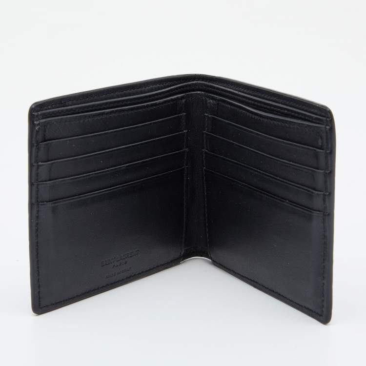 East/West Croc Embossed Leather Bifold Wallet