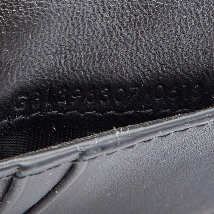 Pre Owned Saint Laurent Black Croc Embossed Leather East/West Bifold Wallet