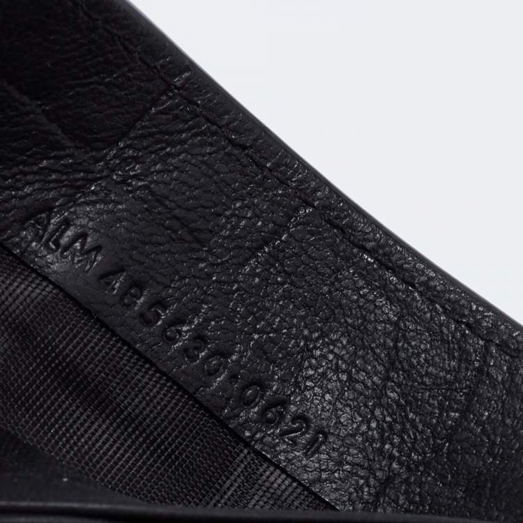 Pre Owned Saint Laurent Black Croc Embossed Leather Bifold Money Clip