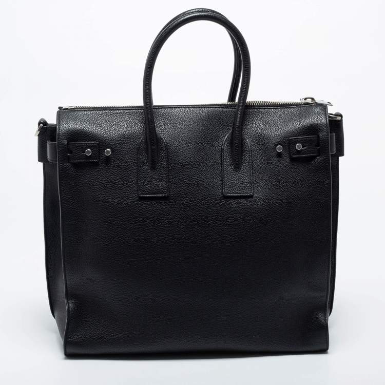 Pre Owned Saint Laurent Black Leather Large Sac De Jour Tote