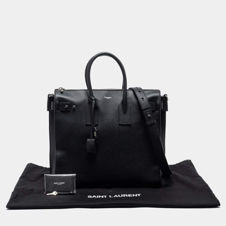 Pre Owned Saint Laurent Black Leather Large Sac De Jour Tote
