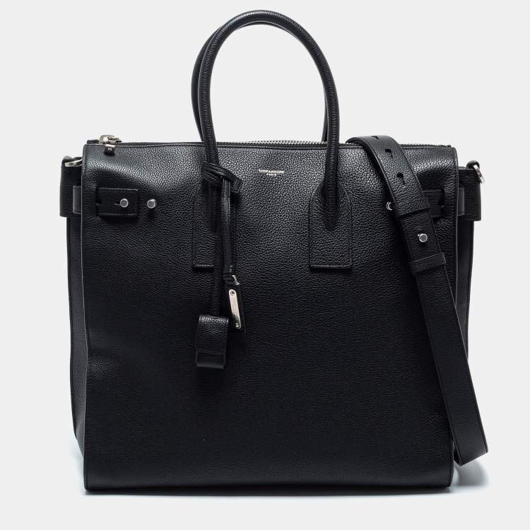 Pre Owned Saint Laurent Black Leather Large Sac De Jour Tote