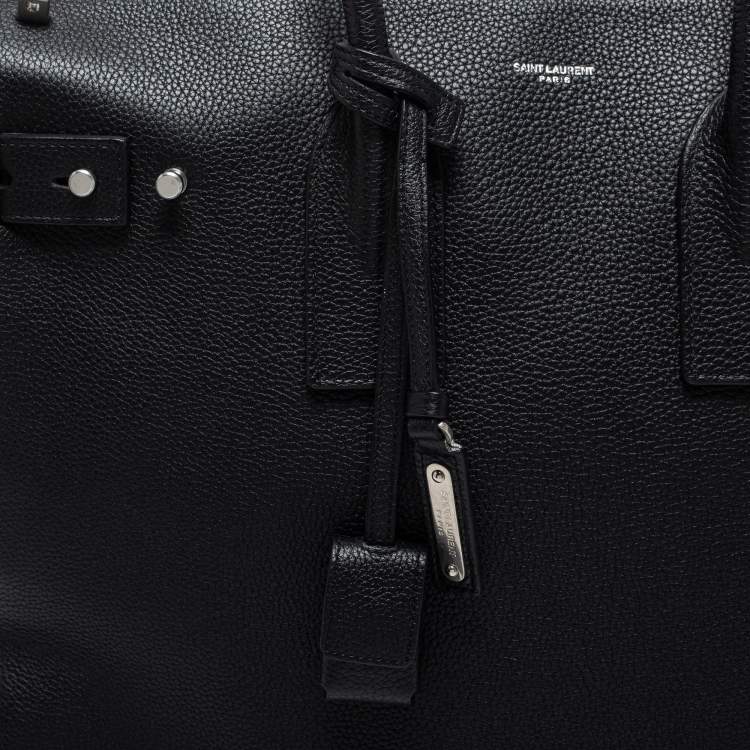 Pre Owned Saint Laurent Black Leather Large Sac De Jour Tote