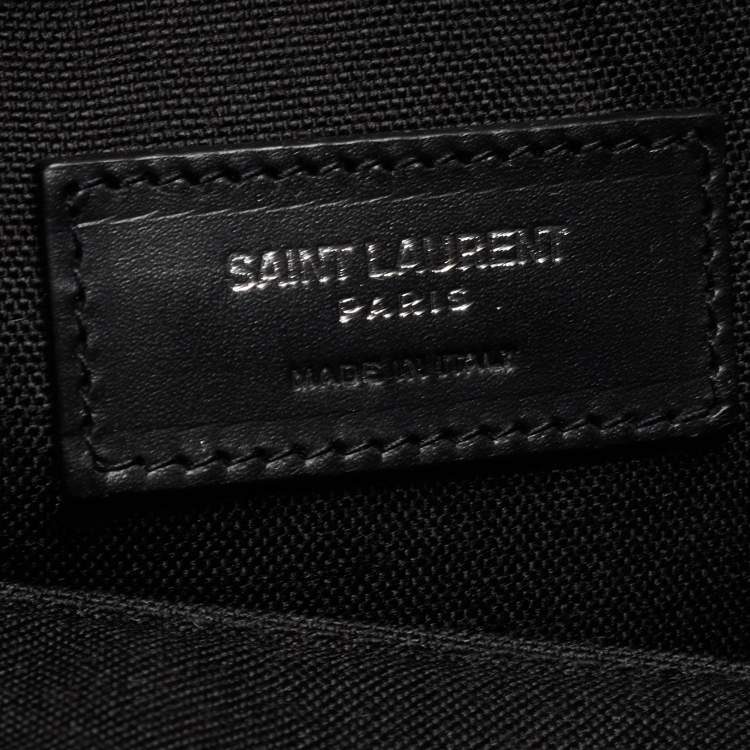 Pre Owned Saint Laurent Black Nylon and Leather City Flap Backpack